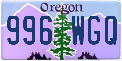 OR license plate 996WGQ