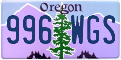 OR license plate 996WGS