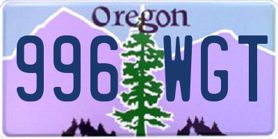 OR license plate 996WGT