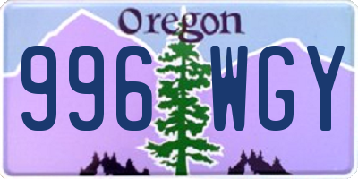 OR license plate 996WGY