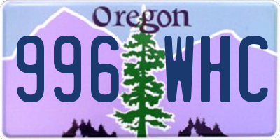 OR license plate 996WHC