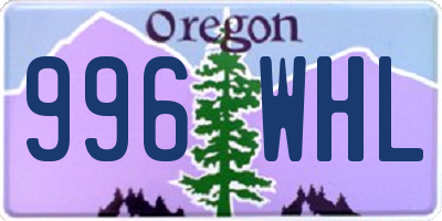 OR license plate 996WHL