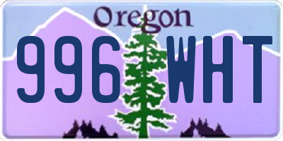 OR license plate 996WHT