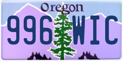 OR license plate 996WIC