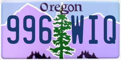 OR license plate 996WIQ