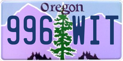 OR license plate 996WIT