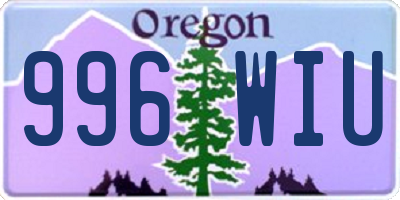 OR license plate 996WIU