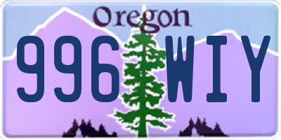 OR license plate 996WIY