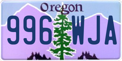 OR license plate 996WJA