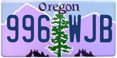 OR license plate 996WJB