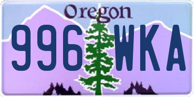 OR license plate 996WKA