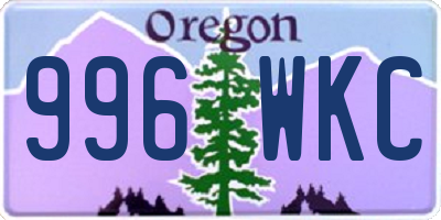 OR license plate 996WKC