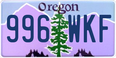 OR license plate 996WKF