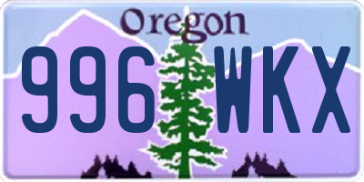 OR license plate 996WKX