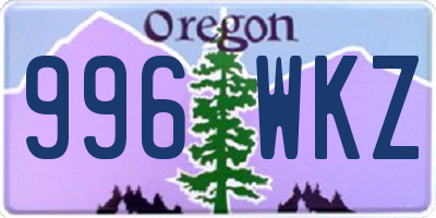 OR license plate 996WKZ