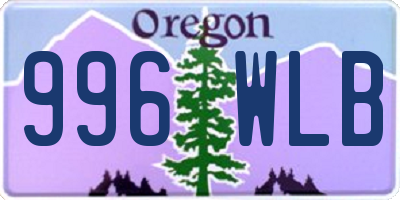 OR license plate 996WLB