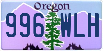 OR license plate 996WLH