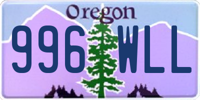 OR license plate 996WLL