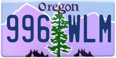 OR license plate 996WLM