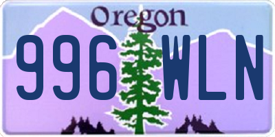 OR license plate 996WLN