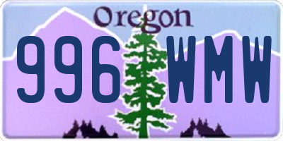 OR license plate 996WMW