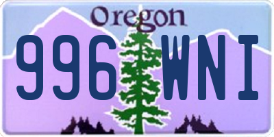 OR license plate 996WNI