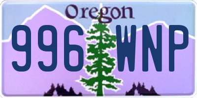 OR license plate 996WNP