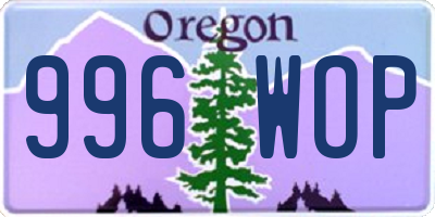 OR license plate 996WOP