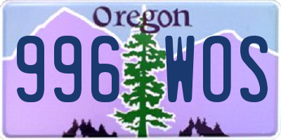 OR license plate 996WOS