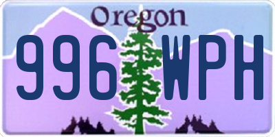 OR license plate 996WPH