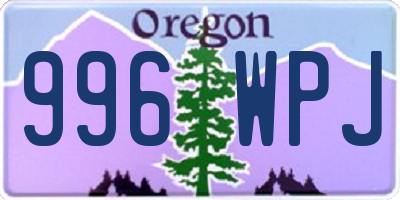 OR license plate 996WPJ