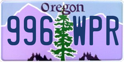 OR license plate 996WPR