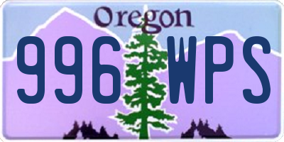 OR license plate 996WPS