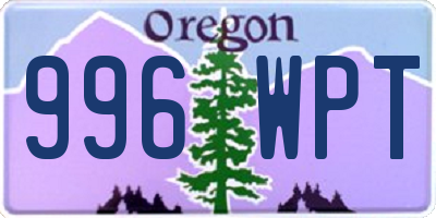 OR license plate 996WPT