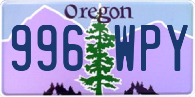 OR license plate 996WPY