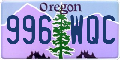 OR license plate 996WQC