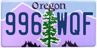 OR license plate 996WQF