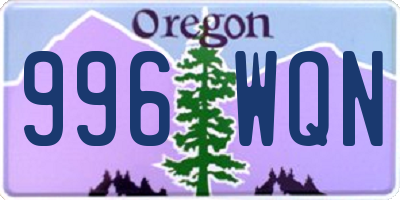 OR license plate 996WQN