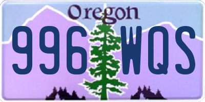 OR license plate 996WQS