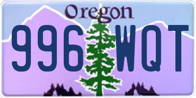 OR license plate 996WQT