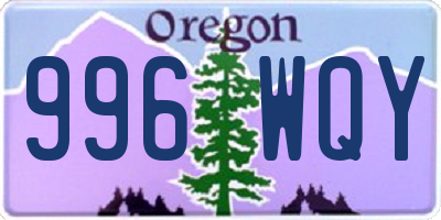 OR license plate 996WQY