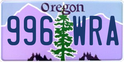 OR license plate 996WRA