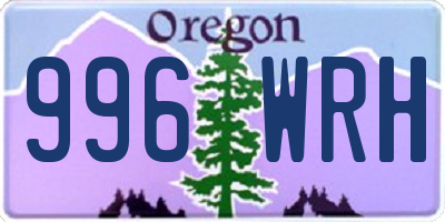 OR license plate 996WRH