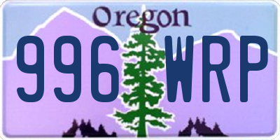 OR license plate 996WRP