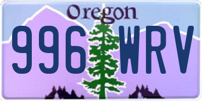 OR license plate 996WRV