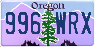 OR license plate 996WRX