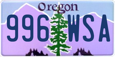 OR license plate 996WSA