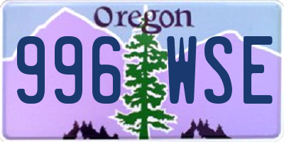 OR license plate 996WSE