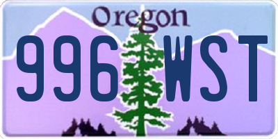 OR license plate 996WST