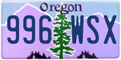 OR license plate 996WSX